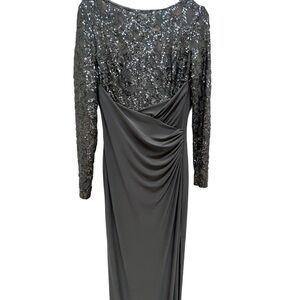 Ralph Lauren Gray Full Length Gown with Bishop Sleeves